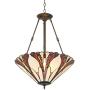 Karmen Bronze Pendant Chandelier 21'' Wide Tiffany Style Abstract Petal Pattern Art Glass Shade 3-Light Fixture for Dining Room House Island Entryway Bedroom Living Room - Robert Louis Tiffany