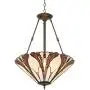 Karmen Bronze Pendant Chandelier 21'' Wide Tiffany Style Abstract Petal Pattern Art Glass Shade 3-Light Fixture for Dining Room House Island Entryway Bedroom Living Room - Robert Louis Tiffany