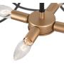 LOG BARN Modern Chandelier Black and Gold, Farmhouse Dining Room Hanging Light Fixture, 4-Light, Matte Black with Aged Brass Finish, 19.5” Dia