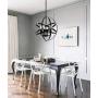 Farmhouse Rustic Chandelier Industrial Pendant Lighting Fixture with Metal for Dining Room, Kitchen , Foyer, Living Room, Bedroom (4 Light - Black)