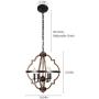 Zicbol Farmhouse Chandelier 4-Light Candle Style Metal Vintage Pendant Light Rustic Chandelier Lighting Fixture for Dining Room, Living Room, Bedroom, Hallways, Island, Restaurant UL Black