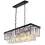 Wellmet 9-Light Crystal Chandelier 34.5 inch, Contemporary Modern Chandeliers Adjustable for Living Room, Dining Room, Pool Table Light, Kitchen Island Lighting
