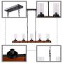 Wellmet Farmhouse Chandeliers for Dining Room, 5-Lights Kitchen Island Lighting, Rustic Wood Chandeliers with Seeded Glass Shades, 43'' Linear Hanging Pendant Light Fixture