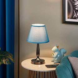 Touch Table Lamp with USB Ports for Bedroom, Kakanuo Turquoise Blue Touch Bedside Lamp with 2 USB Charging Ports, 3 Way Dimmable Nightstand Lamp for Living Room and Office (LED Bulb Included)