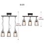 NEWSEE Vintage Pendant Light Industrial Iron Lantern Hanging Lighting Fixture Adjustable Height， Metal Cage Chandelier Clear Glass for Dining Room Kitchen Island Farmhouse Entryway (Pendant 3 Light)