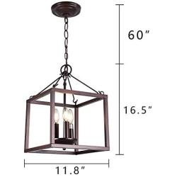 Infront Foyer Light Chandelier 3-Light Dining Room Lighting Fixtures Oil Rubbed Bronze Finish Farmhouse Chandelier Light Fixtures Hanging Ceiling Pendant Light