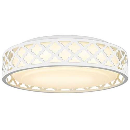 VICNIE Flush Mount LED Ceiling Light Fixture, 14inch 20W 1400 Lumens Ceiling Lamp, Dimmable 3000K Warm White, White Finish, ETL Listed for Kitchen, Hallway, Bedroom, Laundry