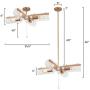 LOG BARN Gold Chandelier, Pull Chain On/Off Switch, 2 in 1 Modern Chandelier and Close to Ceiling Light Fixtures with Seeded Glass Shades for Kitchen Island, Dining Room, Bedroom, Foyer