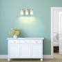 Tangkula Vanity Lamp 3 Light, Wall Mounted Glass Vanity Lighting Fixture with Frosted Glass Lampshade, Suitable for Bathroom Bedroom Living Room, Wall Lamp Sconces