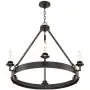 Parkham Dark Bronze Wagon Wheel Chandelier 33'' Wide Modern Farmhouse Rustic 6-Light Fixture for Dining Room House Foyer Kitchen Island Entryway Bedroom - Franklin Iron Works