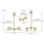XiNBEi Lighting Chandeliers, 5 Light Brass Pendant Lighting with LED Bulbs for Kitchen & Dining Room XB-C1211-5-SB