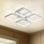 Leniure White Square LED Light Ceiling Lamp Contemporary Chandelier Lighting Fixture 18'' Wide 18'' Deep 4'' High, Warm White 3000K