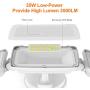 LEPOWER 3500LM Dusk to Dawn LED Security Lights Outdoor, 35W Super Bright Flood Light Outdoor with Photocell, 5500K, IP65 Waterproof 3 Head Exterior Light for Garage, Patio, Yard (NO Motion Sensor)