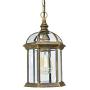 LITFAD Gold Lantern Ceiling Hanging Light with Clear Glass Shade 1 Bulb 8'' L Vintage Outdoor Waterproof Lighting Industrial Pendant Light for Dining Room Restaurant Bar Courtyard