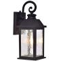 Dusk to Dawn Sensor Outdoor Wall Lantern Lights Exterior Porch Light Fixture for House Waterproof Anti-Rust Black Wall Mount Outside Patio Garden Sconce with Water Rippled Glass (Bulb Not Included)