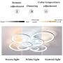 TFCFL LED Ceiling Light, 6 Heads Modern Flush Mount Chandelier Stepless Dimming Acrylic Lampshade with Remote Control for Dining Room Bedroom Kitchen Light Fixtures 100W