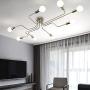 RUXUE Industrial Semi Flush Mount Ceiling Light Modern Sputnik Pendant Light for Kitchen Living Room Bedroom Dining Room