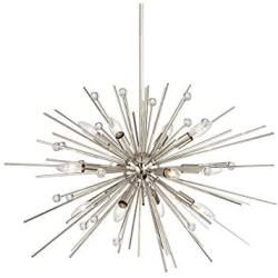 Janae Polished Nickel Sputnik Pendant Chandelier 29 1/2'' Wide Modern 12-Light Fixture for Dining Room House Foyer Kitchen Island Entryway Bedroom Living Room - Possini Euro Design