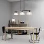 TULUCE Modern Chandelier Oil Rubbed Bronze Alabaster Glass Rustic Pendant Lighting 3-Light Linear Ceiling Lighting for Kitchen Dining Room Bedroom Foyer