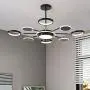 FangYanMei LED Chandelier Modern Acrylic Ceiling Lights Black Metal Lighting, Close to Ceiling Light Nordic Restaurant LED Pendant Lights Lamp Used for Living Room Bedroom Dining Room Lighting