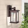 MICSIU Dusk to Dawn Sensor Outdoor Wall Mount Light Fixture Photocell Exterior Wall Sconces 1 Lighting Lantern Oil Rubbed Bronze Finish with Clear Seedy Glass ( 1 Pack)