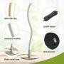 DLLT Spiral LED Table Lamp-Modern Bedside Desk Lamps, Contemporary Nightstand Light, 6W Decorative Night Table Lights for Bedroom, Living Room, Office, Home Decor, 3000K Warm White, Nickel, Plug in