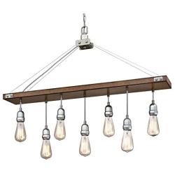 Westinghouse Lighting 6351500 Elway Seven-Light Indoor, Barnwood Finish with Galvanized Steel Accents CHANDELIER, Barnwood & Galvanized