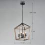 Saint Mossi Antique Bronze Oaky Painted Chandelier with 4 Lights,Metal Island Lighting,Farmhouse Industrial Country Pendant Light Fxiture for Living Room,W12''xH60'' with Adjustable Rods