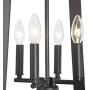 LNC Modern Chandelier for Dining Room, Gold & Black Chandelier for Foyer with Adjustable Rectangular Frames, 4-Light, W20” x H21”