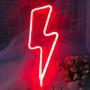 Lightning Neon Signs for Wall Decor,USB or Battery Decor Light,Neon Light for Bedroom,LED Neon Decorative Lights for Christmas,Party,Girls Living Room (Red)
