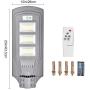 Solar Street Light, 720W IP67 Outdoor Dusk to Dawn Pole Light with Remote Control, Waterproof, Ideal for Parking Lot, Stadium, Yard, Garage and Garden, Cool White (720W)