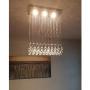 Munsinn Chandelier Modern K9 Crystal Raindrop Chandelier Lighting Flush Mount LED Ceiling Light Fixture Pendant Lamp for Dining Room Bathroom Bedroom Livingroom