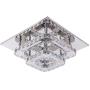 Modern Crystal Ceiling Light Not Dimmable Flush Mount Chandeliers K9 Crystal 8K Stainless Steel LED Mini 2-Square Ceiling Light, 120lm/w CRI>80 Cool White 6000k, Chrome, by Kai