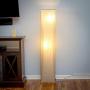 Brightech Horizon LED Floor Lamp for Living Rooms & Bedrooms – Mid Century Modern Minimalist, Ambient Light – Perfect for Beside The Bed or Office, Corner Lamp – Shimmering Beige Shade