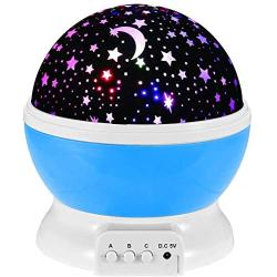 Kearui Toys for 4-5 Year Old Boys, Baby Night Light with Projector 360 Degree Rotation , 4 LED Bulbs 9 Light Color Changing USB Cable, Best Gifts for 8-12 Year Old Boys or Girls