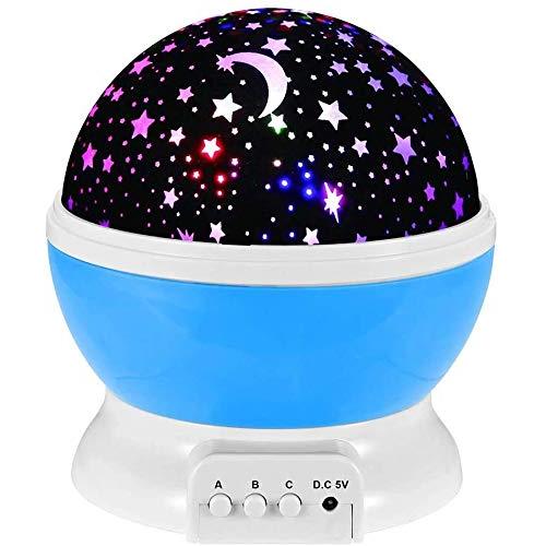 Kearui Toys for 4-5 Year Old Boys, Baby Night Light with Projector 360 Degree Rotation , 4 LED Bulbs 9 Light Color Changing USB Cable, Best Gifts for 8-12 Year Old Boys or Girls