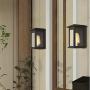 Emliviar 2 Pack Outdoor Wall Sconces, Wall Mounted Light Fixture with Clear Glass in Black Finish, 1810-AW1-2PK