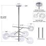 Modern Sputnik Chandelier 6 Lights Chrome,Mid-Century Glass Sphere Chrome Pendant Lighting for Bedroom Kitchen Dining Room by Bewamf (Bulbs Included)