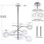 Modern Sputnik Chandelier 6 Lights Chrome,Mid-Century Glass Sphere Chrome Pendant Lighting for Bedroom Kitchen Dining Room by Bewamf (Bulbs Included)