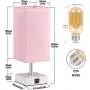 Touch Control Table Lamp with 2 USB Charging Ports, 3 Way Touch Lamps Beside Desk, Nightstand Lamp for Bedrooms Living Room, Pink Shade with White Base, LED Bulb Included(Pink)