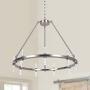 MEEROSEE Nickel Chandelier Modern LED Chandeliers D29.52'' Acrylic Shade 18 Lights Round Farmhouse Dining Room Pendant Lighting Fixture for Island Kitchen Living Room Dimmable