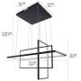 Leniure Black Square Cube LED Light Pendant Lamp Chandelier Lighting Fixture 34'' Wide 16'' Deep 20'' High, Warm White 3000K