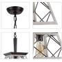 Q&S Farmhouse Rustic Hanging Pendant Light Fixtures,Vintage Chandelier,Industrial Light Fixture for Kitchen Island Dining Room Entryway Foyer,Oak White+ORB Finish,Adjustable