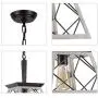 Q&S Farmhouse Rustic Hanging Pendant Light Fixtures,Vintage Chandelier,Industrial Light Fixture for Kitchen Island Dining Room Entryway Foyer,Oak White+ORB Finish,Adjustable