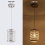 MAYNA Modern Mini Pendant Light, Ceiling Lamp Hanging Lighting Fixture with Hand Crafted Glass Bead for Kitchen Restaurant Cafe Dining Room Indoor, Satin Nickel , 1-Pack