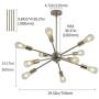 Modern Sputnik Chandelier 10 Light Brushed Nickel Finish Chandelier Mid Century Pendant Lighting Vintage Ceiling Lighting Fixture Kitchen Bathroom Dining Room Bedroom Hallway