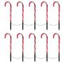 SUNYPLAY Christmas Candy Cane Pathway Marker Lights,10 Pack Outdoor Decoration Lights for Holiday Walkway Patio Garden.