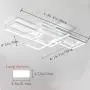 Jaycomey Ceiling Light Dimmable LED Chandelier with Remote Control,Modern 50W 3-Layer Square Ceiling Lamp Acrylic Flush Mount Ceiling Lights Fixtures for Bedroom Dining Living Room Kitchen(White)