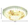 LITFAD Hand-Made Shell Beige Flush Mount Ceiling Light Bowl LED Mediterranean Ceiling Lighting Tiffany Art Deco Ceiling Lamp Chandelier for Bedroom Living Room Hotel - 19.5'' (50 cm) Wide