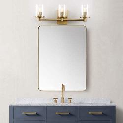 Pathson 3 Light Wall Light, Vintage Bathroom Vanity Light, Industrial Indoor Wall Sconce with Clear Glass Shade, Wall Mount Light Fixtures for Bathroom Kitchen Living Room (Antique)
